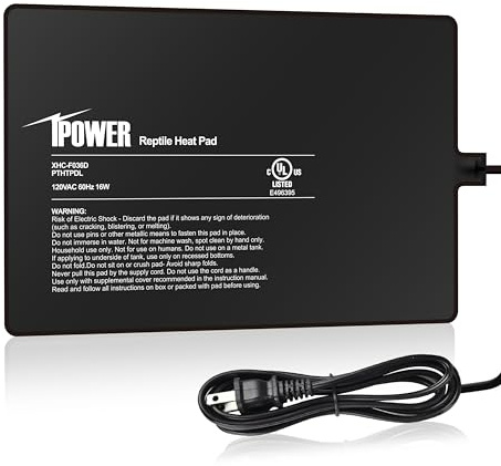 iPower 8X12 Inch Reptile Heat Pad Under Tank Heater Terrarium Warmer Heating Mat for Turtles Lizards Frogs and Other Small Animals