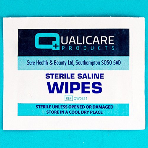 10x Qualicare First Aid Sterile Injury Wipes - Alcohol Free Saline/Skin Wipes