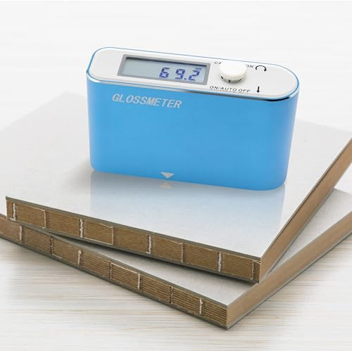 AMTAST Digitales LCD-Glanzmessgerät Lackoberflächen-Glanzmessgerät Tester Papierdrucke Oberflächenglanzmessgerät Kunststoffoberflächen-Glarimeter-Messung