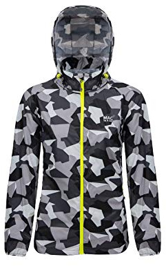 Mac in a Sac 1219whtcm XXL Edition-Veste de Pluie Unisexe-Imperméable-Rangement-Motif Camouflage Blanc Mixte