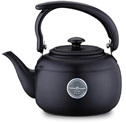 Stainless Steel Teapot Stovetop Kettle Coffee Pot Glass Lid Induction Base Small Pot Thick Teahouse Restaurant Hotel Kettle(1.0 L)