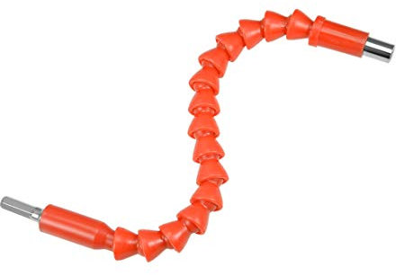 sourcing map Flexible Extension Screwdriver Bit Holder Magnetic Hex Shaft Screw Drill Connection Tip,11.8 inch Flex Shaft,1/4''-Hexagon Drill Orange