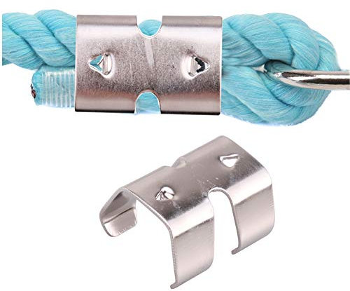 10 Piece Heavy Duty Stainless Steel Double Rope Clamps Fits 0.31-inch(8mm) to 0.47-inch(12mm) Twisted or Braided Ropes