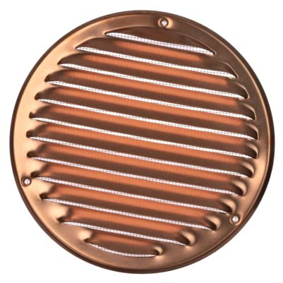 Ø 160mm / 6 inch Copper Round Metal Air Vent Grille Cover with Insect Mesh - Ventilation Cover