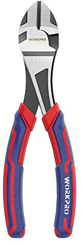 WORKPRO 7-Inch Diagonal Pliers in CRV Steel for Cutting Wires, Bi-material Handle Comfort Grip