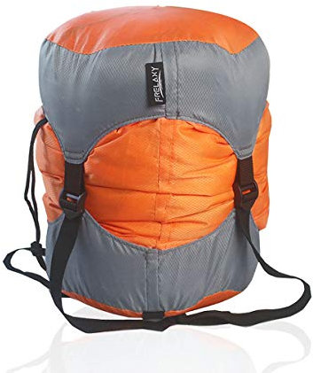 Frelaxy Kompressionssack, Ultraleichter Schlafsack Stuff Sack, 40% mehr Stauraum! Kompressionssack - Platzsparende Ausrüstung für Camping, Wandern, Rucksackreisen (Orange, L)