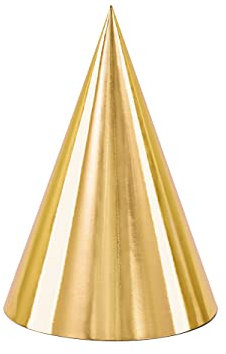 Générique - 6 Chapeaux de fête en Carton dorés 16 cm