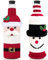 Kuou 2-Piece Christmas Bottle Bags - Santa Pattern Wine Bottle Covers for Xmas Dinner Party Table Decor