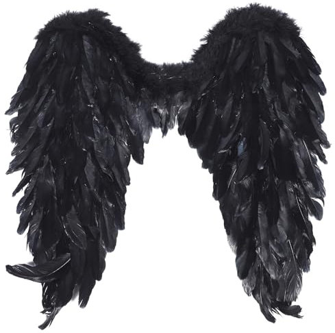 Disfraz de alas de Navidad, plumas negras, alas de ángel, disfraz de fiesta de hadas, alas para niños, adultos, fiestas de Navidad, 60 * 60 cm