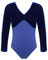 TiaoBug Mädchen Samt Ballettanzug Langarm Ballett Trikot Schleife Tanz-Body Gymnastikanzug Turnanzug Spleiß Ballettkleidung gr. 98-164 Royal Blau 134-140
