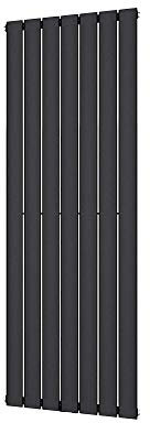 Sogood Radiateur pour Chauffage Central 160x54cm Radiateur à Eau Chaude Panneau Double Couches Vertical Noir-Gris