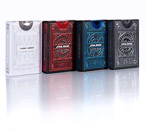 Star Wars 4 Decks Set Playing Cards by Theory 11 ( Red, Blue and Grey and White) + Kartentricks leicht gemacht 1 (mit Alexander Krist)