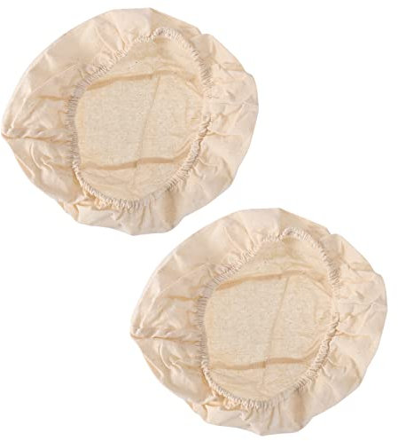 cabilock 2PCS Bread Banneton Proofing Basket Cover Natural Rattan Baking Dough Sourdough Banneton Proofing Basket Cloth Liner Ellipse