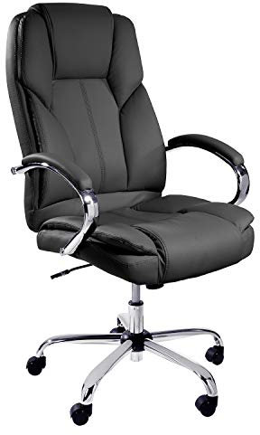 TPFLiving Bürostuhl Dallas – mit hoher Rückenlehne und Lordosenstütze – belastbar bis 215 kg – gepolsterter und ergonomischer Premium Schreibtischstuhl für Büro und Homeoffice