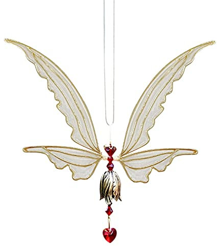 Mit Flügel-Hängedeko für Zuhause Sonnenfang Wohndeko Fensterhänger Holz Frühling