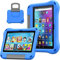 Fire HD 8 Tablet Hülle für Kinder,Amazon Kindle Fire HD 8 & 8 Plus Tablet Hülle(12/10th Generation, 2024/2022/2020 Release) Leichte Stoßfeste Schutzhülle mit Griff Ständer.Blau