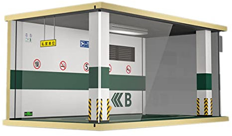 AMIUHOUN 1:24 ÉChelle Simulation Voiture Garage ModèLe Parking ModèLe ScèNe Acrylique Vitrine avec LumièRe DéCoration Affichage