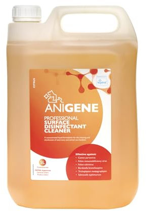 ANIGENE Surface Disinfectant Cleaner (5 Litre – Citrus Scent) - Disinfectant Solution For Use Around Animals & Pets, Kills Bacteria, Viruses, Fungi & Yeast – Non-Corrosive In Use - Made In The UK
