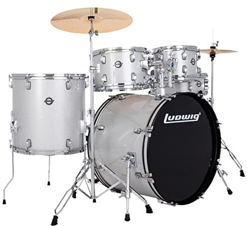 Ludwig Accent Drive 5PC Drum Set Silver Sparkle - Drum-Set
