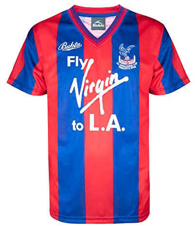 Score Draw Crystal Palace 1990 FA Cup Final Bukta Retro Shirt Blue/Red XS