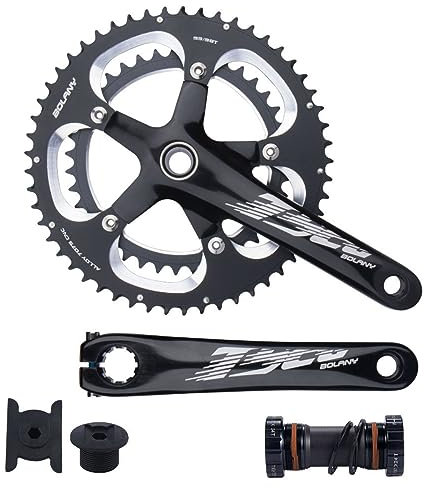 SPEESY 130 BCD Road Bike Kurbelgarnitur 53-39T 2-Fach Fahrrad Kurbel 170mm Kurbellänge 10/11 Geschwindigkeit for Rennrad, Fixed Gear