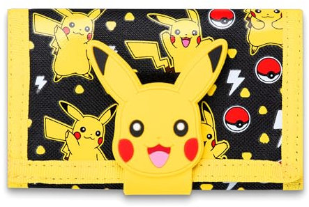Pokemon - Silikon Patch Wallet - Münzfach mit Reißverschluss - Langlebig & stilvoll, Pikachu, 14 x 8 cm, Casual