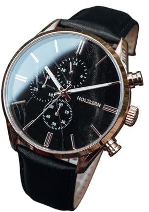 HOLZKERN Herren-Quarzuhr Chronograph Relational Marmor/Roségoldfarben 9010631007270