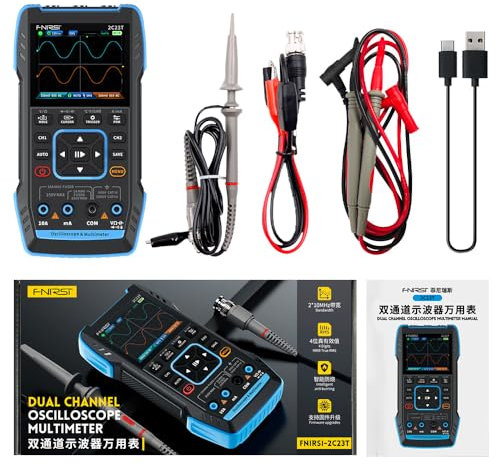 Oscilloscopio digitale portatile 2C23T Multimetro + Generatore di segnali funzione 2023 Ultimo 3IN1 Doppio canale 10MHZ*2 50MS/s(2C23T)