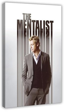 LoueN Poster aus der TV-Serie The Mentalist, 4 Stück, Leinwand-Poster, Schlafzimmer, Dekoration, Sport, Landschaft, Büro, Raumdekoration, Geschenk, Rahmen-Stil, 40 x 60 cm