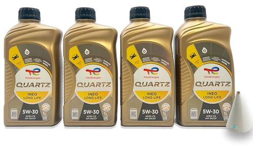 4 L Total Quartz Ineo Longlife 5W-30 | passend für | VW 504 00 | VW507 00 | MB 229.51 | BMW LONGLIFE-04 | PORSCHE C30 | 4 Liter | Motoröl | Motorenöl | mit Trichter