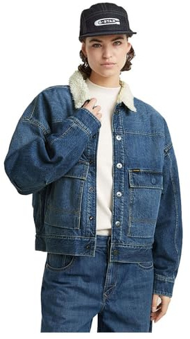 G-Star Damen Drifter Sherpa Jacke, Blau (faded cliffside blue D25340-D536-G326), XXS