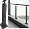 Geländer Pfosten Treppengeländer Glas Balustradenpfosten 65cm - 105cm Edelstahl Schwarzem Geländerpfostensystem Glasgeländer Geländerpfosten Für Außentreppen Balkone(Color:Mid Post,Size:90cm)