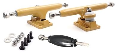SPITBOARDS 36 mm Fingerboard Pro Trucks by, Real Lock Nuts, Rubber Urethane Bushings, Optimised Hanger, Width 36 mm, for Fingerboard Tuning and Assembling (Beige)