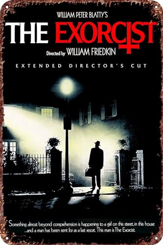 FYELVO The Exorcist Movie Poster Metal Tin Logo Retro Metal Logo Art Poster Iron Logo Bar Garage Cafe Bar Dominic Wanddekoration 20,3 x 30,5 cm