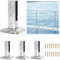 OUUTMEE Abrazadera de cristal de pie, 4 unidades, abrazadera de cristal grande de acero inoxidable 304, mate, soporte de cristal para escaleras, soporte para vidrio, valla, piscina, vidrio para
