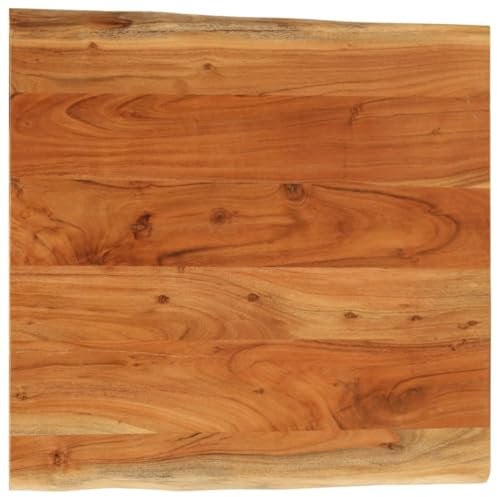 vidaXL Tischplatte, Holzplatte Quadratisch, Massivholzplatte für Bartisch Beistelltisch Esstisch, Ersatztischplatte, 80x80x2,5cm Massivholz Akazie Baumkante