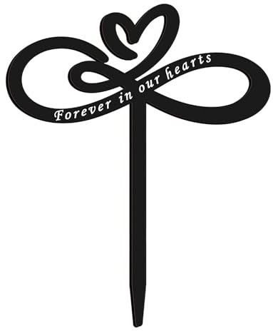 Memorial Plaques For Outdoors Memorial Grave Markers Metal Garden Stakes Decorative Sympathy Grave Plaque Stake Cemetery Decorations-Forever in Our Hearts