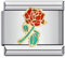 NOOFNO Italienische Armband-Charms, kompatibel mit 9 mm großen italienischen Charm-Armbändern für Damen, Herren, Blume, rote Rose. ICJ847, Einheitsgröße, Edelstahl, Kein Edelstein
