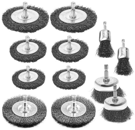 12 StüCk Bohrmaschine DrahtbüRste, Akkuschrauber drahtbüRste, TopfbüRste Bohrmaschine, Drahtbürste Akkuschrauber,für Schleifen,Polieren,Entrosten, Reinigen,Ring dart DrahtbüRste für bohrmaschine