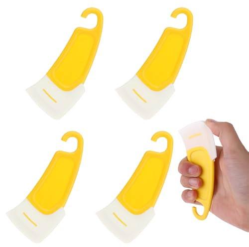 JJUNW 4 Stück Silikonschaber, Silikon Pfannenschaber Pan Cleaning Scraper Küchenspachtel Küchen Schaber Silikon Reinigungsschaber für Bratpfannen und Grillpfannen