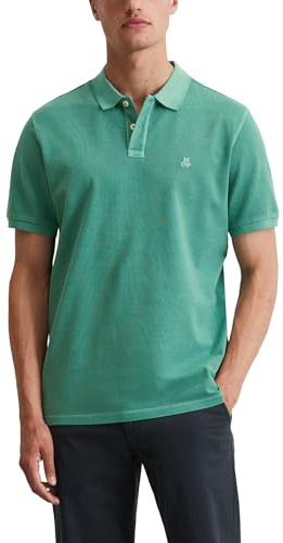 Marc O'Polo Herren Kurzarm-Poloshirt aus Bio-Baumwolle klassisch, Grün (Eucalyptus), L