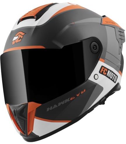 FC-Moto Hawk EVO-X Helm, schwarz matt/weiß/orange, M