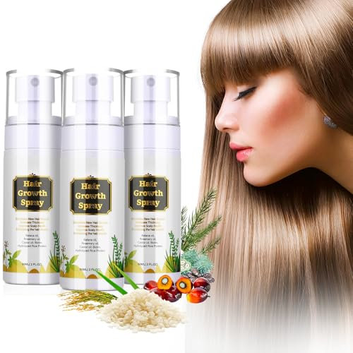 3 Stück Natürliches Haarwachstum Serum Spray mit Batana Öl Rosmarinöl Rizinusöl Reiswasser Biotin und Koffein für Haare Stärken, Kopfhaut Pflege und Verdichtendes Haarspray für Frauen Männer