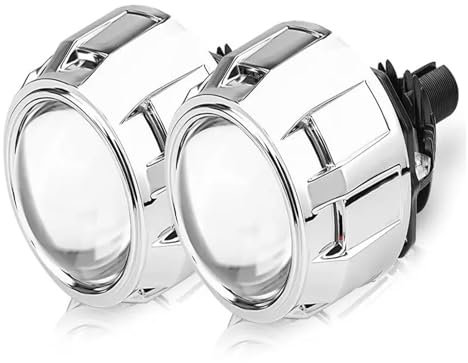 Faro Principal Montaje Faros Delanteros Reemplazo Motocicleta Y Coche Lente Bi-led 100W 20000LM 2,5 Pulgadas Lentes Proyector LED De Haz Alto Y Bajo para Faro H4 H7 9005 9006 LED(Silver LHD)