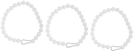 Yardwe 3 Pièces chaîne de Guidage Coupe-Vent pour mât de Drapeau Collier de Fixation chaîne de Guidage de mât de Drapeau Bracelet Perles Naturelles pôle chaîne pour Poids de Drapeau Métal