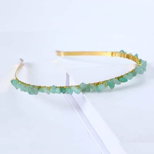 Blausky Kristall Haarbänder,Glitzer Haarreif Kristall Strass Stirnband Metall Haarreifen Elegant Kristallperlen Haarband Party Abschlussball Kopfbedeckung Haarschmuck zum Frauen und Damen,Grün