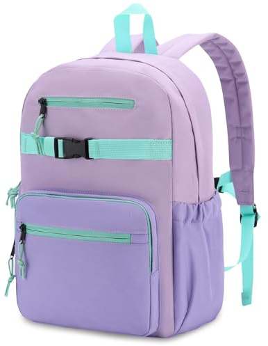RAVUO Kinderrucksack Mädchen,Niedlich Kinderrucksack Schulrucksack Kinder Rucksack mit Brustgurt für 6-10 Jahre Wasserabweisend Vorschulrucksack Kindergartentasche 15.4L,Violett