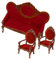 UPKOCH 3Pcs Pfirsich Sessel Winzes Häuser Kleines Winzige Häuser Puppenhausmöbel Sofas Little Sofas Mini Sofa Möbel Zarte Mini Sofa Dekoratives Mini Sofa Rotes Holz