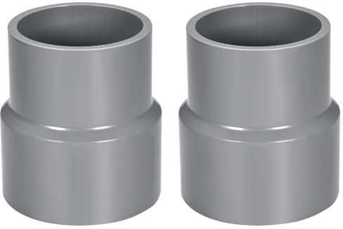 TOP-VIGOR Lot De 2 Raccords Réducteurs PVC DWV 63mm x 75mm Adaptateur De Tuyau Pour Réduction De Diamètre, Connexion Étanche Pour Systèmes D'Eau Potable Et Construction, Gris