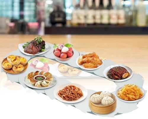 SWAYVES Manuell Um 360° Drehbarer, Verstellbarer Esstisch-Drehteller, Servierwagen Für Esszimmerpartys/a/1.6M/5.25Ft